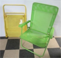(2) Mesh Chairs. Yellow and Green.