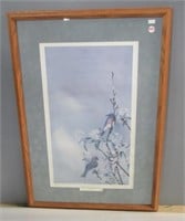 Framed and matted blue birds picture. No. 363 of