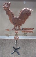 Copper rooster weathervane. Measures: 40.5" Tall.