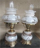(2) Matching table lamps. Measures: 19" Tall.