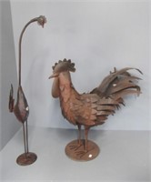 (2) Tin chickens. Tallest measures 26.5" Tall.