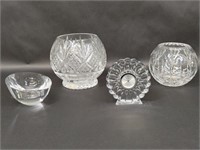 Orrefors Glass, Waterford Clock & Glass Bowls