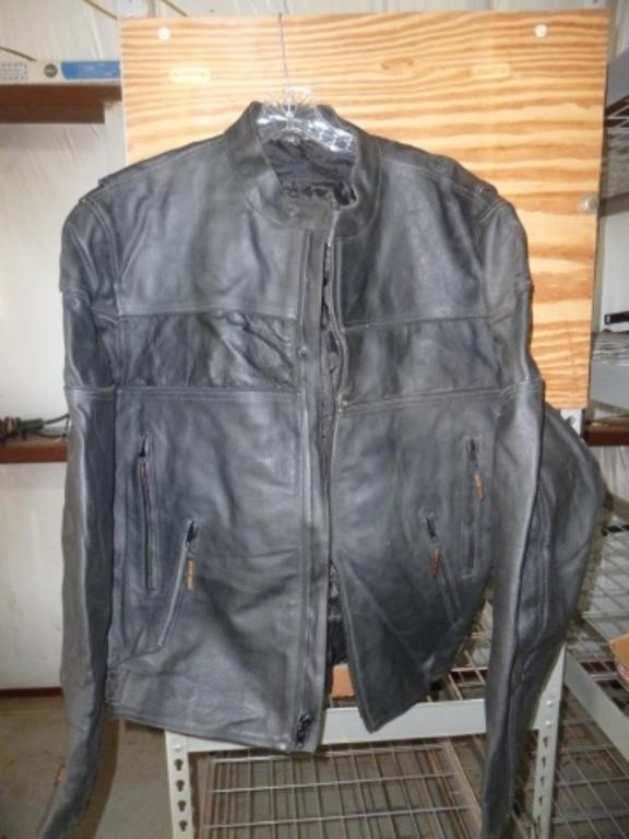 Vance Leathers Black Leather Motorcycle Jacket