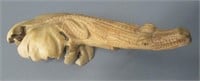 Vintage hand carved Cyprus knee alligator.