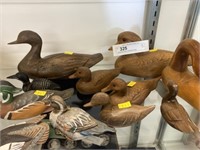 Carved Wood and Composition Ducks