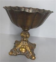 Vintage compote pedestal bowl. Rococo style.