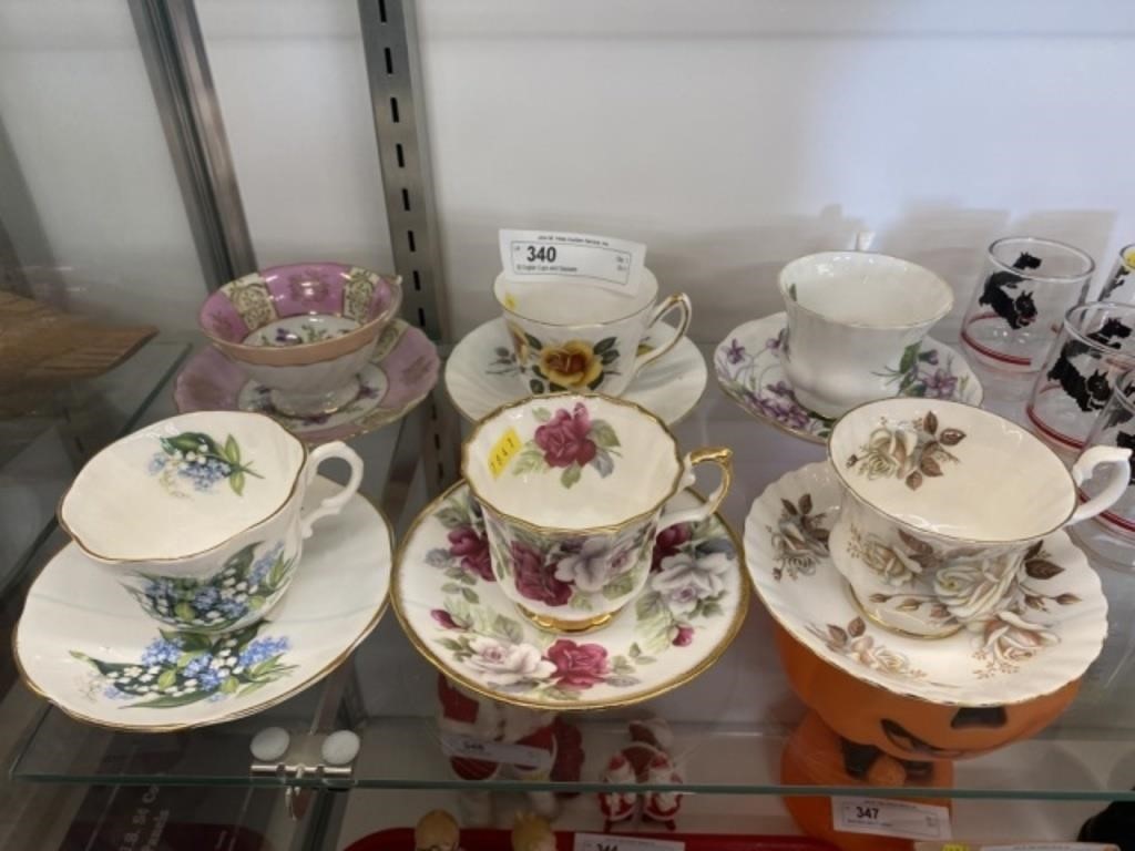 (6) English Cups and Saucers