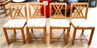 Lot of 4 blonde MCM dining chairs