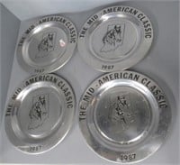 (4) Pewter plates.