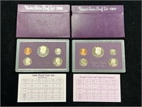 1986 & 1987 US Proof Sets in Boxes