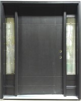 42" Wide Woodgrain Door with Two Sidelites