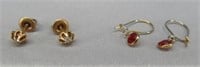 (2) Pair of pierced earrings.