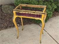 Antique French Glass Display Table w/ Ormolu