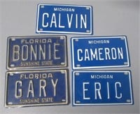 Vintage bicycle license plates.