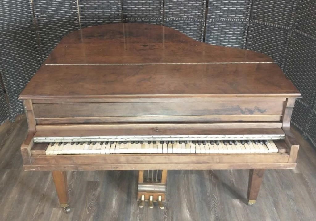 Antique Walnut Baby Grand Piano