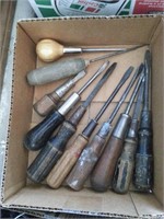 ICE PICK, WOOD HANDLED SCREWDRIVERS, OTHER