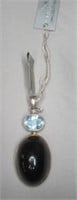 Sterling Silver Pendant. Blue Topaz 4.1 Cts.