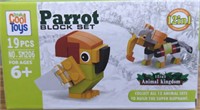 Lego style building block set parrot