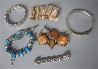 Vintage jewelry includes bangle bracelet, etc.