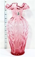 Fenton cranberry 11in vase