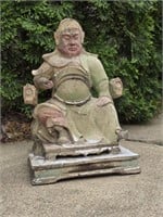 Antique Carved Wood Chinese Seated Figure