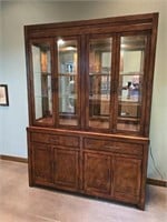 Modern Lighted China Cabinet Two Pieces