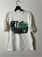 Vintage Get Hooked BASS Fishing Shirt
