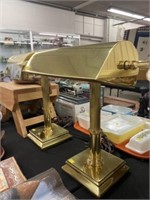 (2) Brass Desk Lamps