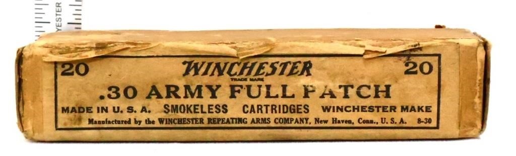 Vintage Winchester .30 Army Full Patch ammo in box