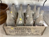 Wooden Beverage Crate with Kutztown 32 Oz. Bottles
