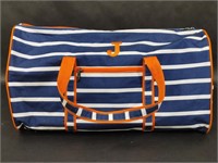 Viv & Lou Monogrammed Blue & Orange Duffel Bag