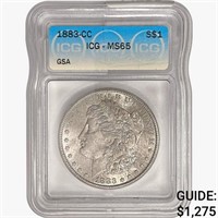1883-CC Morgan Silver Dollar ICG MS65 GSA