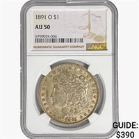 1891-O Morgan Silver Dollar NGC AU50
