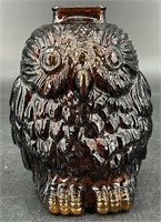 Antique Amber Old Wise Owl Bank