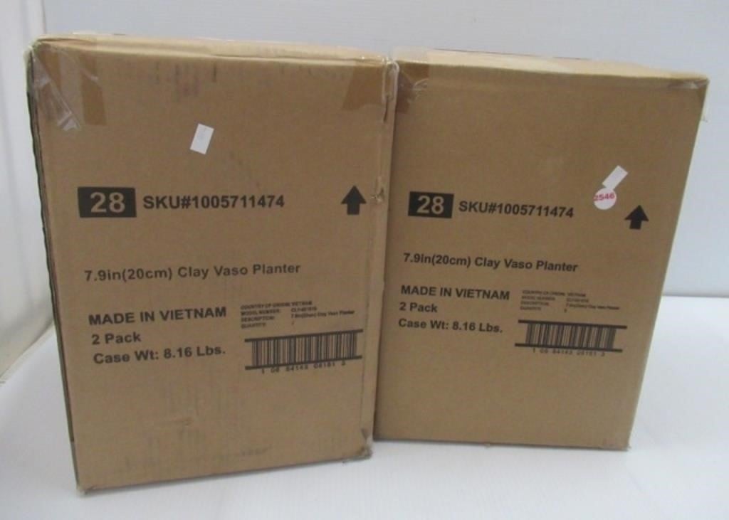 (2) 7.9" Clay Vasco planter 2-packs.