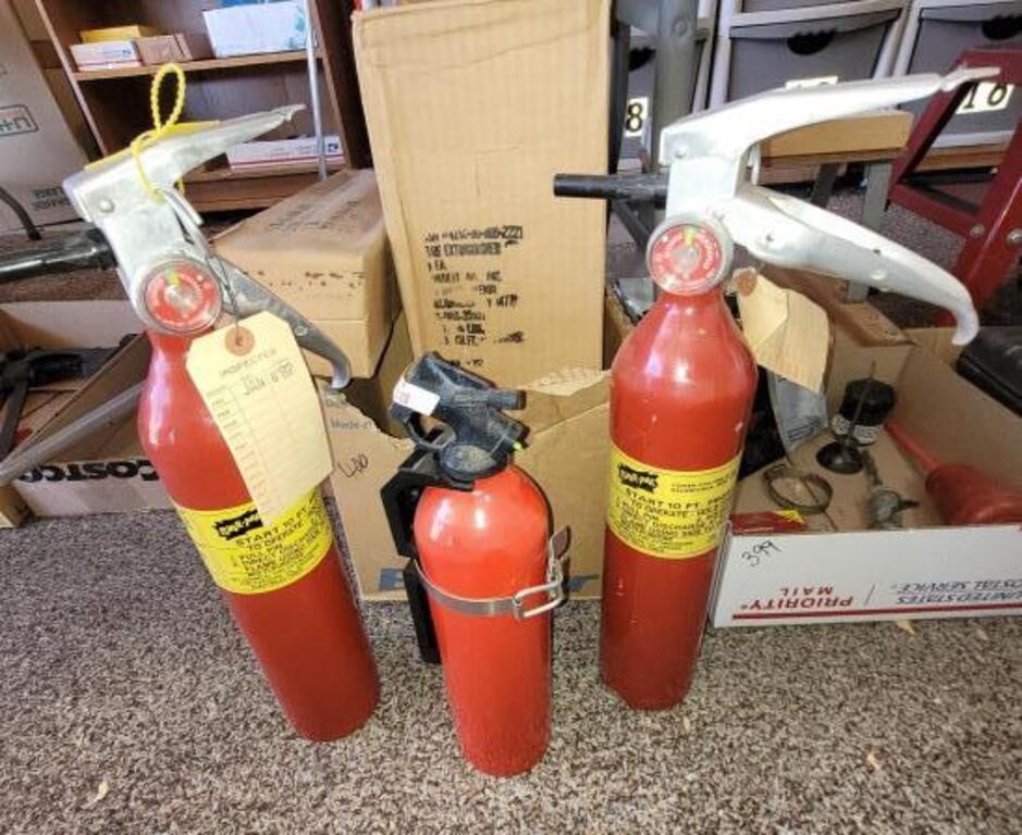 FIRE EXTINGUISHERS, 1-NIB,  3 IN OPEN BOXES