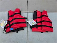 2 Cabelas XXL/ XXXL Red Life vests