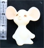 Fenton white mouse figure w/ pink ears