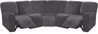ULTICOR Velvet Sofa Covers  5 Seat  Dark Grey