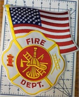 10.5 in fire department iron on patch