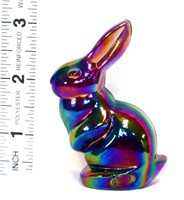Fenton miniature carnival rabbit figure