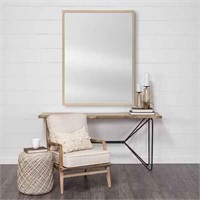 31.5-in W x 41.5-in H Tan Framed Wall Mirror