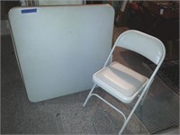 FOLDING CARD TABLE & CHAIR W/PADDED SEAT & BACK