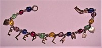 Vtg Multi-color Bracelet "CLEVELAND" Unsigned