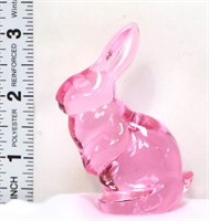Fenton miniature pink rabbit figure