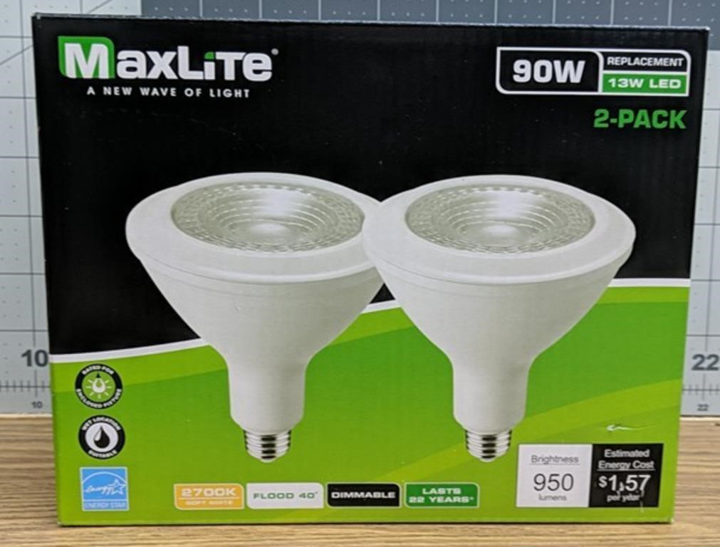 Maxlite 90W replacement 13W LED two pack