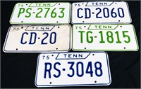 Lot of 5 vintage Tennessee license plates