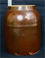 Vintage 6in brown wax seal stone jar, see pics