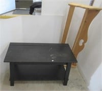2-Tier table, 22"T x 36"W x 16"D and knick-knack