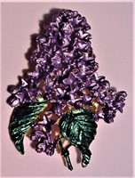 Vtg Purple Flowers Brooch Pin made in Thailand NIP